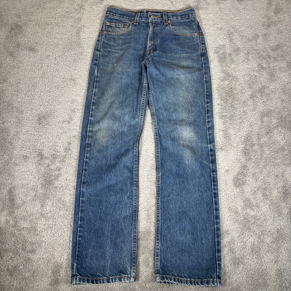 Vintage Levis 505 Jeans Regular Fit Straight Leg Blue Denim Cotton Faded 2002